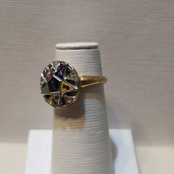 "Eastern Star" Beautiful and Detailed Vermeil Ring - Picture 3 of 8